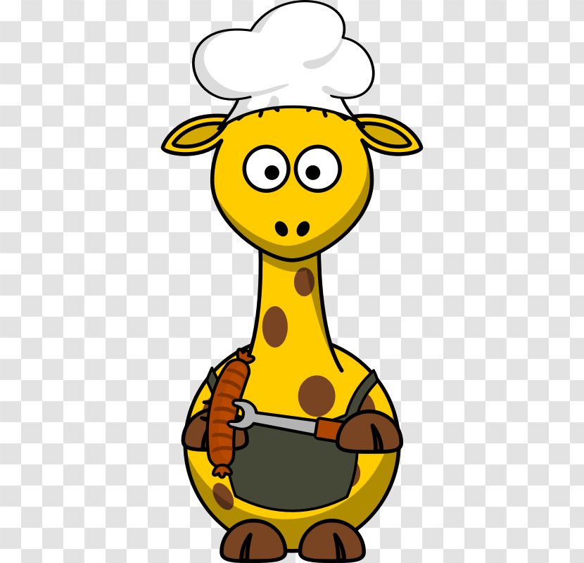 Giraffe Cartoon Drawing Clip Art - Yellow - Barbecue Transparent PNG