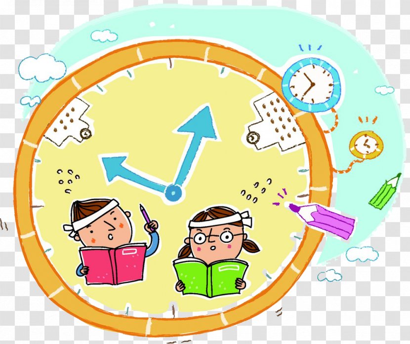 Student Homework Cartoon - Poster - Alarm Clock Transparent PNG