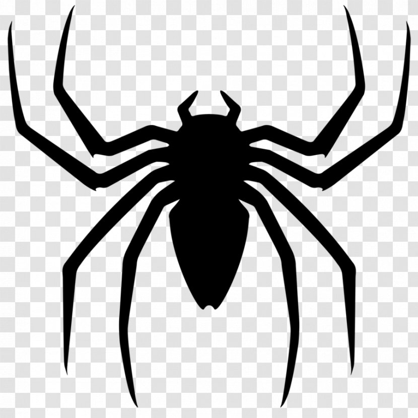 Spider-Man Venom Superhero Clip Art - Black And White - Logo Badge Tattoo Transparent PNG