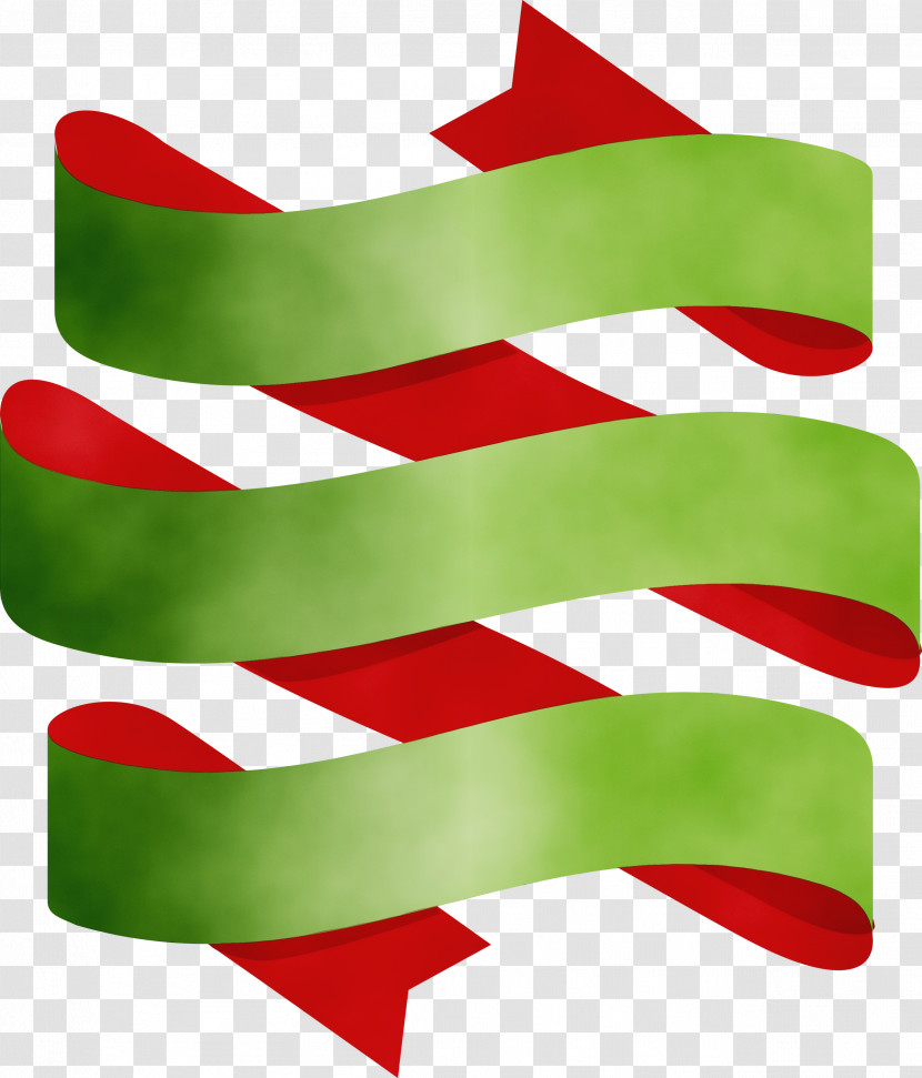 Green Red Ribbon Line Flag Transparent PNG