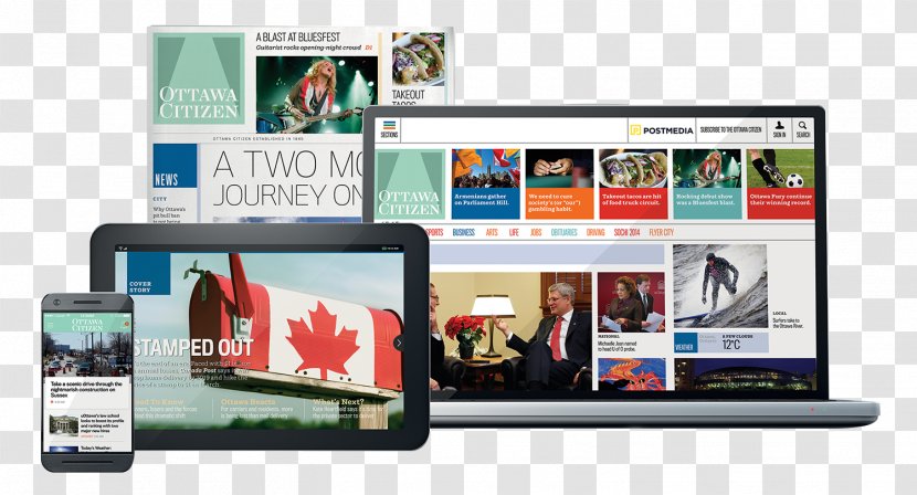 Responsive Web Design Ottawa Citizen Postmedia Network Newspaper - Technology - Communication Transparent PNG