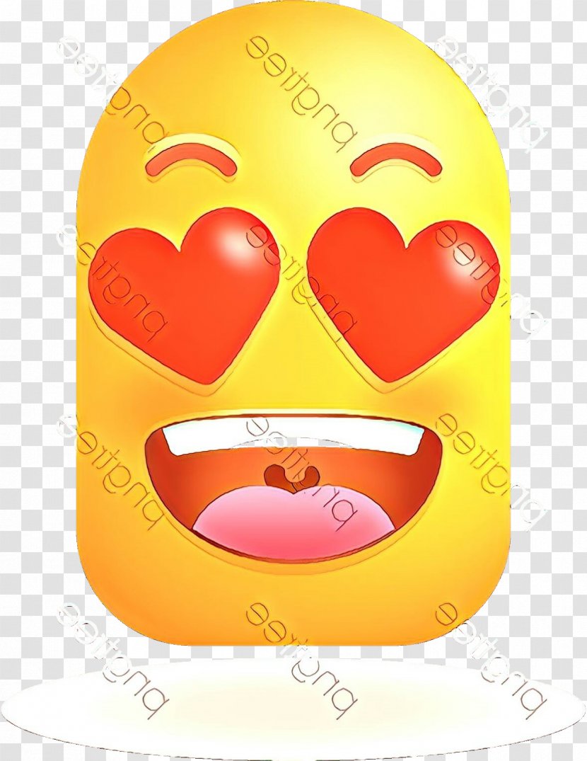 Love Heart Emoji - Yellow - Orange Transparent PNG