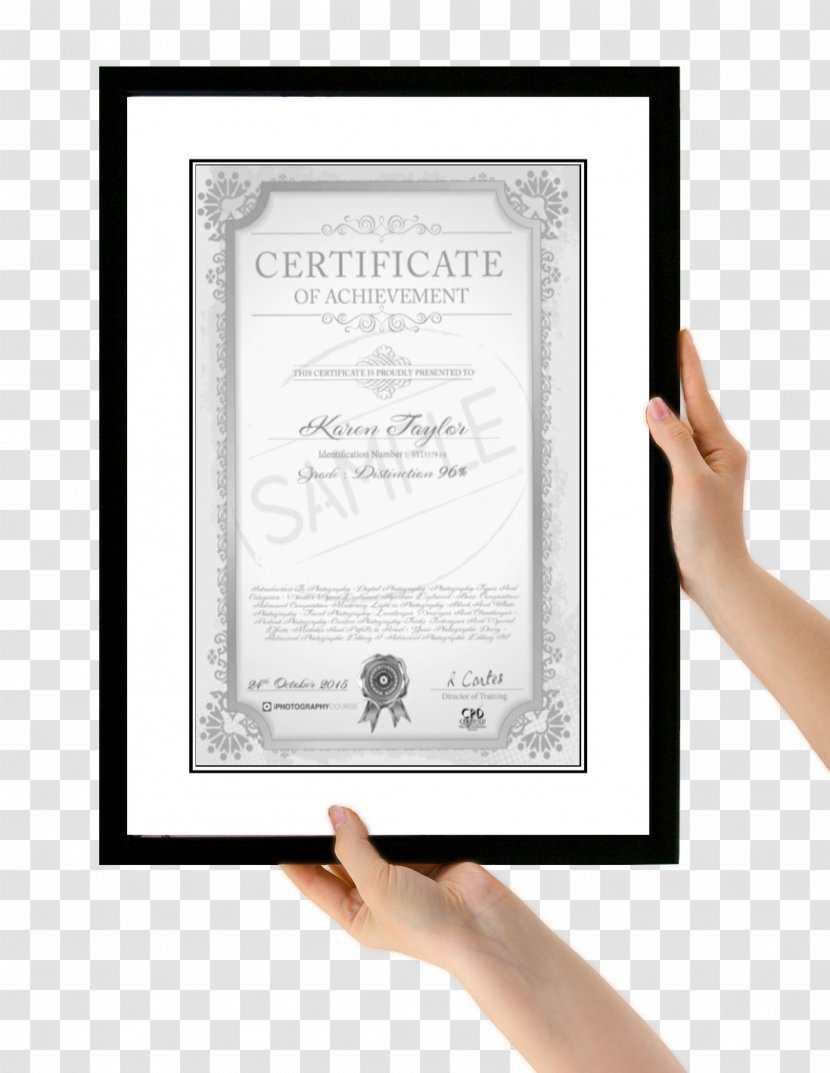 Professional Certification Course Photography - Training - Certificate Of Achievement Transparent PNG