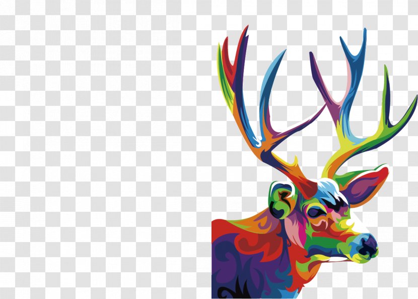 Reindeer T-shirt Online Shopping - Price - Colorful Deer Transparent PNG