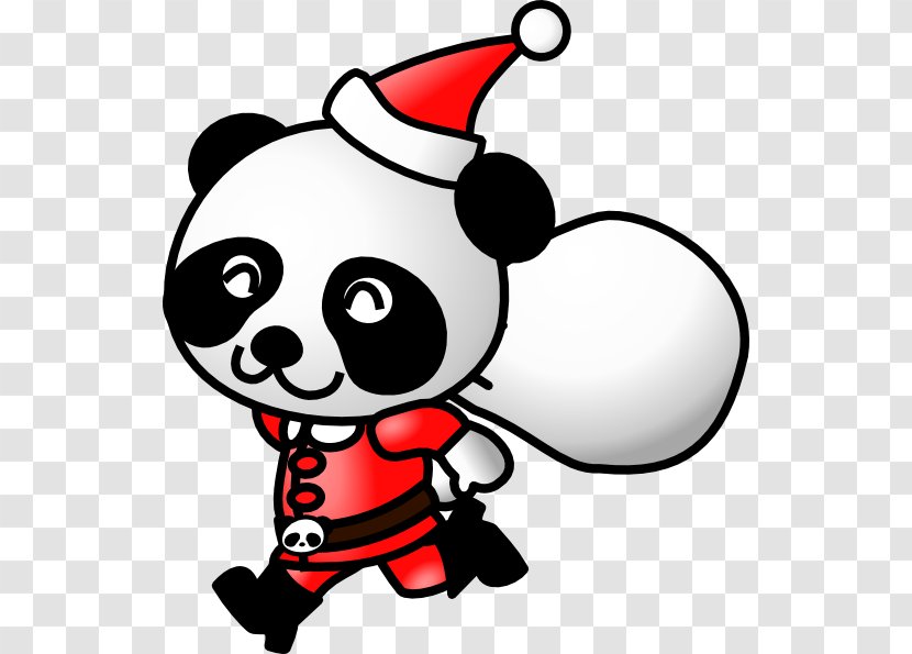 Santa Claus Giant Panda Wedding Invitation Candy Cane Christmas - Flower - Secret Cliparts Transparent PNG