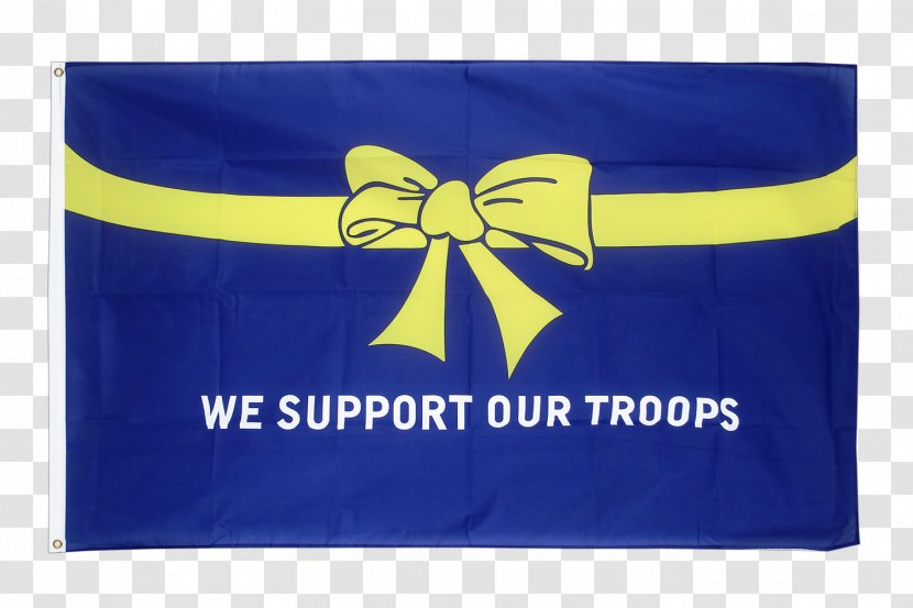 Flag Of The United States Support Our Troops Yellow Ribbon - Electric Blue Transparent PNG