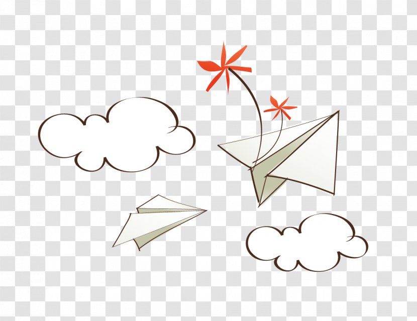 Paper Airplane Clip Art - Cartoon - Vector Clouds Creative Transparent PNG