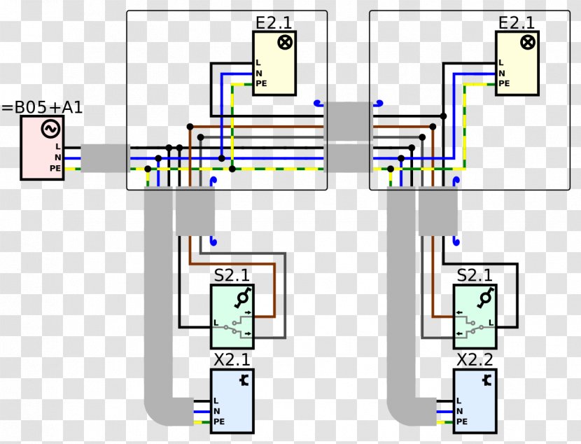 Circuit Diagram Electrical Cable Wires & Junction Box Plan - Organization - Wiring Transparent PNG