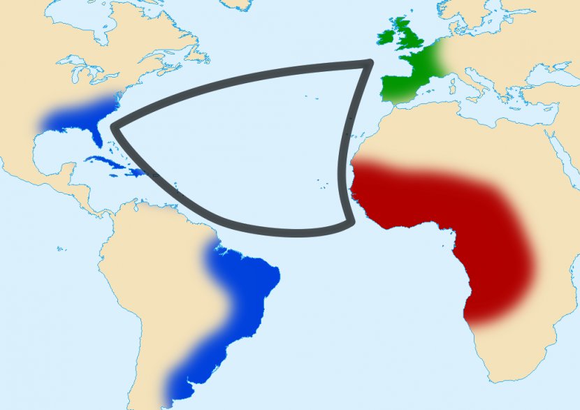 Africa Europe Americas 18th Century Triangular Trade - Frame - Pictures Of The Southern Colonies Transparent PNG