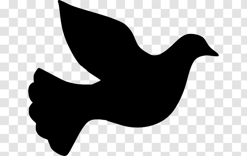 Columbidae Silhouette Doves As Symbols Clip Art - Black And White - Dove Vector Transparent PNG