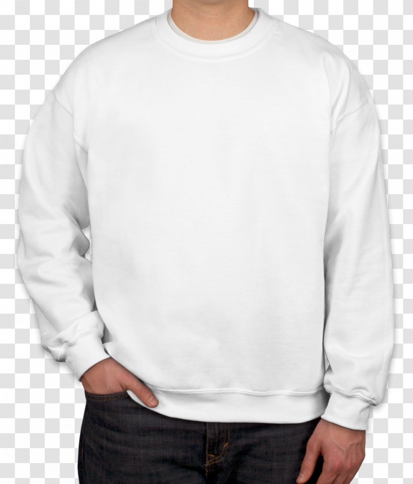 Long-sleeved T-shirt Hoodie Crew Neck Sweater - White Transparent PNG