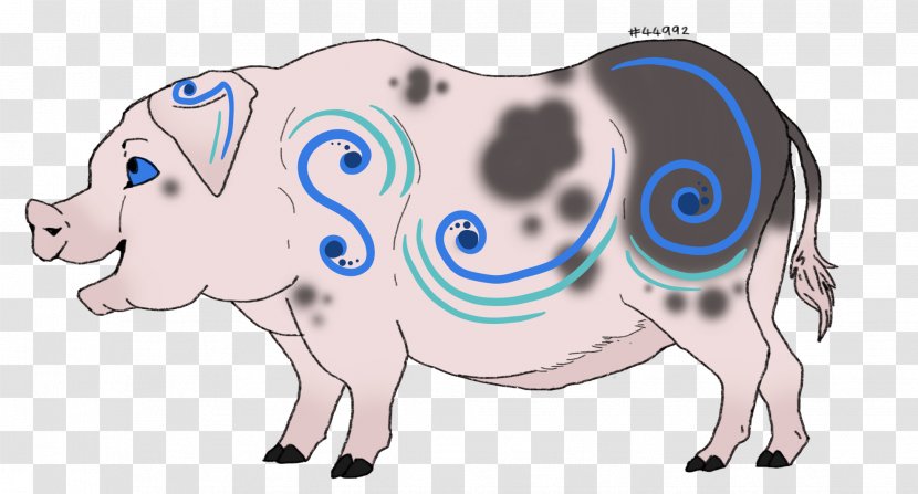 Vietnamese Pot-bellied Dairy Cattle Piglet Wild Boar Dog - Pig Like Mammal - Wind Blue Wavy Transparent PNG