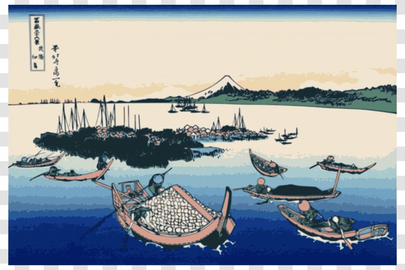 Thirty-six Views Of Mount Fuji The Great Wave Off Kanagawa Musashi Province Edo - Water Transportation Transparent PNG