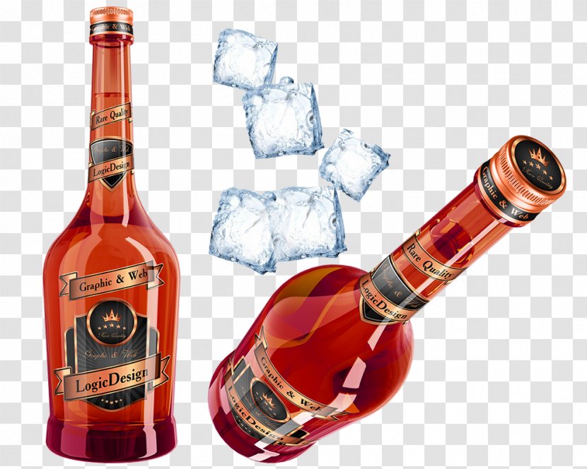 Whisky Cognac Liqueur Bottle - Display Resolution - Creative Red Wine Celebration Transparent PNG