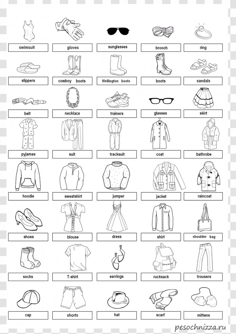 Vocabulary English Grammar Clothing Picture Dictionary - Clothes Basket Transparent PNG
