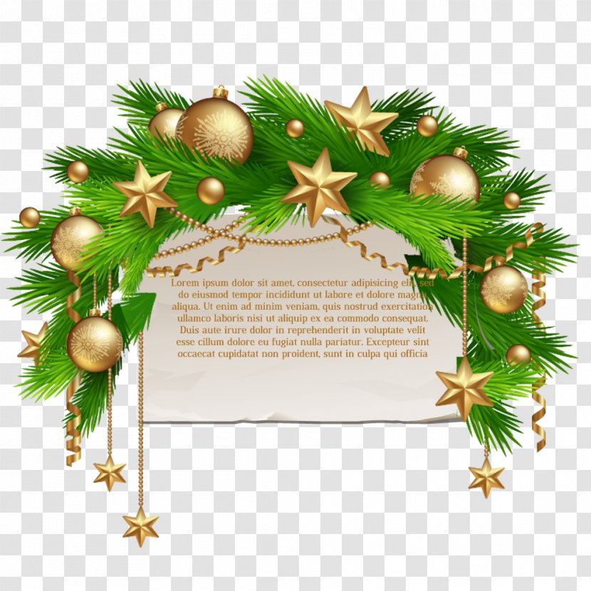 Christmas Ornament New Year's Day Card - Tree - Golden Decoration Transparent PNG