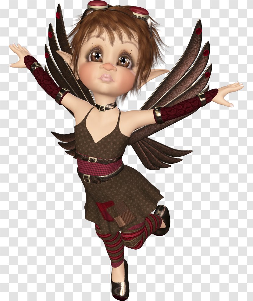 Fairy Brown Hair Cartoon Doll Transparent PNG