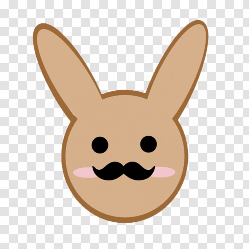 Rabbit Easter Bunny Moustache Beard - Cartoon Little Hand Painted Head Transparent PNG