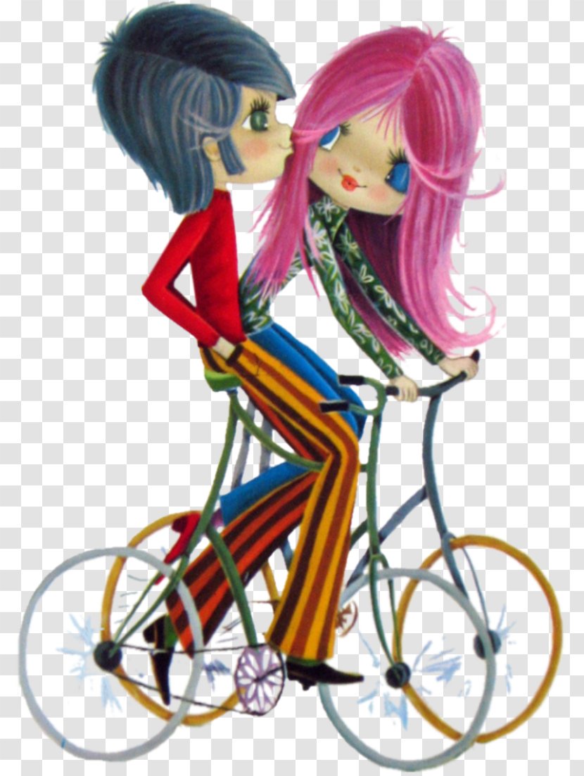 Bicycle Fashion Illustration Cartoon - Frame - Couple Transparent PNG