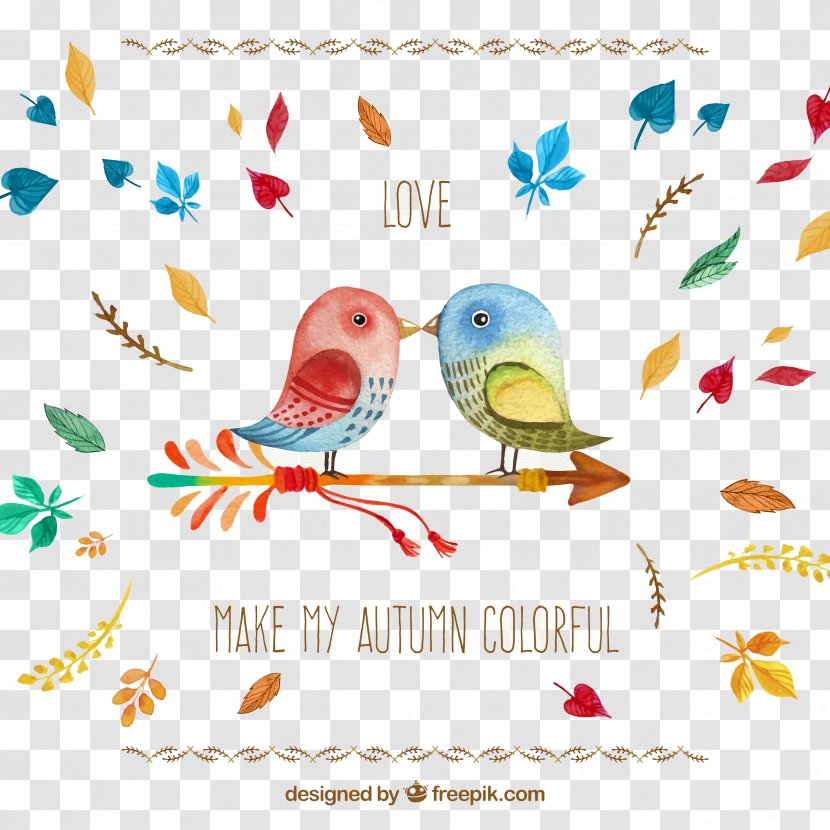 Love Heart - Romance - Cartoon Pair Of Lovebirds Transparent PNG