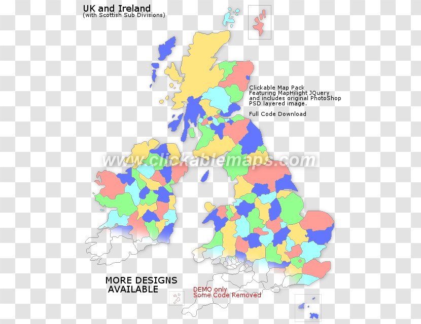 Counties Of The United Kingdom Line Map Clip Art Transparent PNG