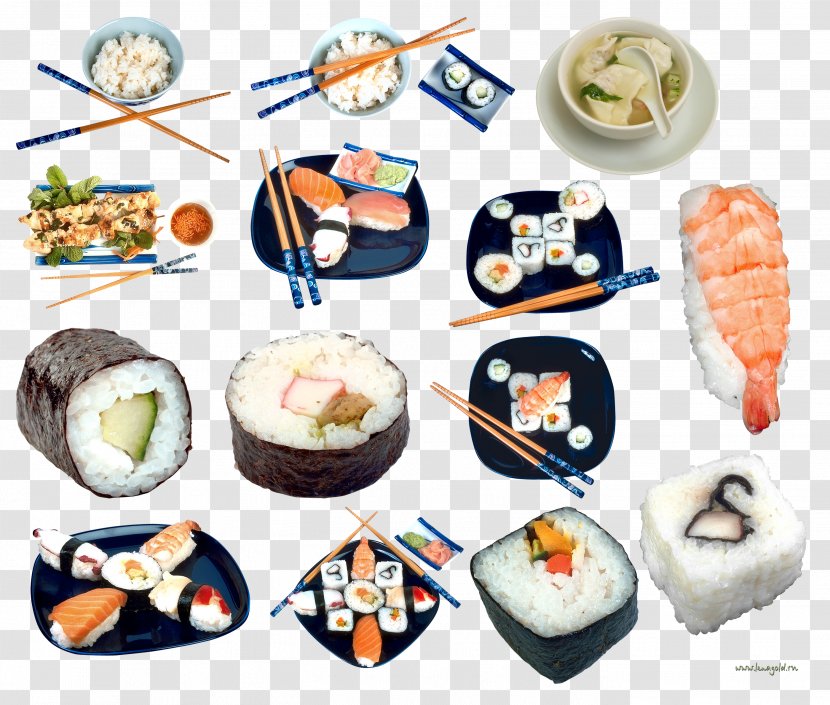 Sushi Makizushi Japanese Cuisine Pizza - Meal - Image Transparent PNG