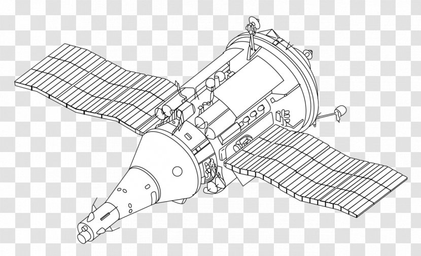VA Spacecraft TKS Polyus Almaz - Black And White - Sketch Transparent PNG