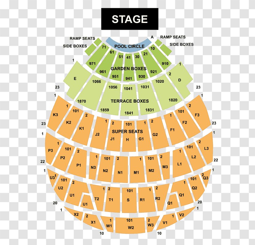 Hollywood Bowl Seating Assignment Concert Plan - Stage Transparent PNG