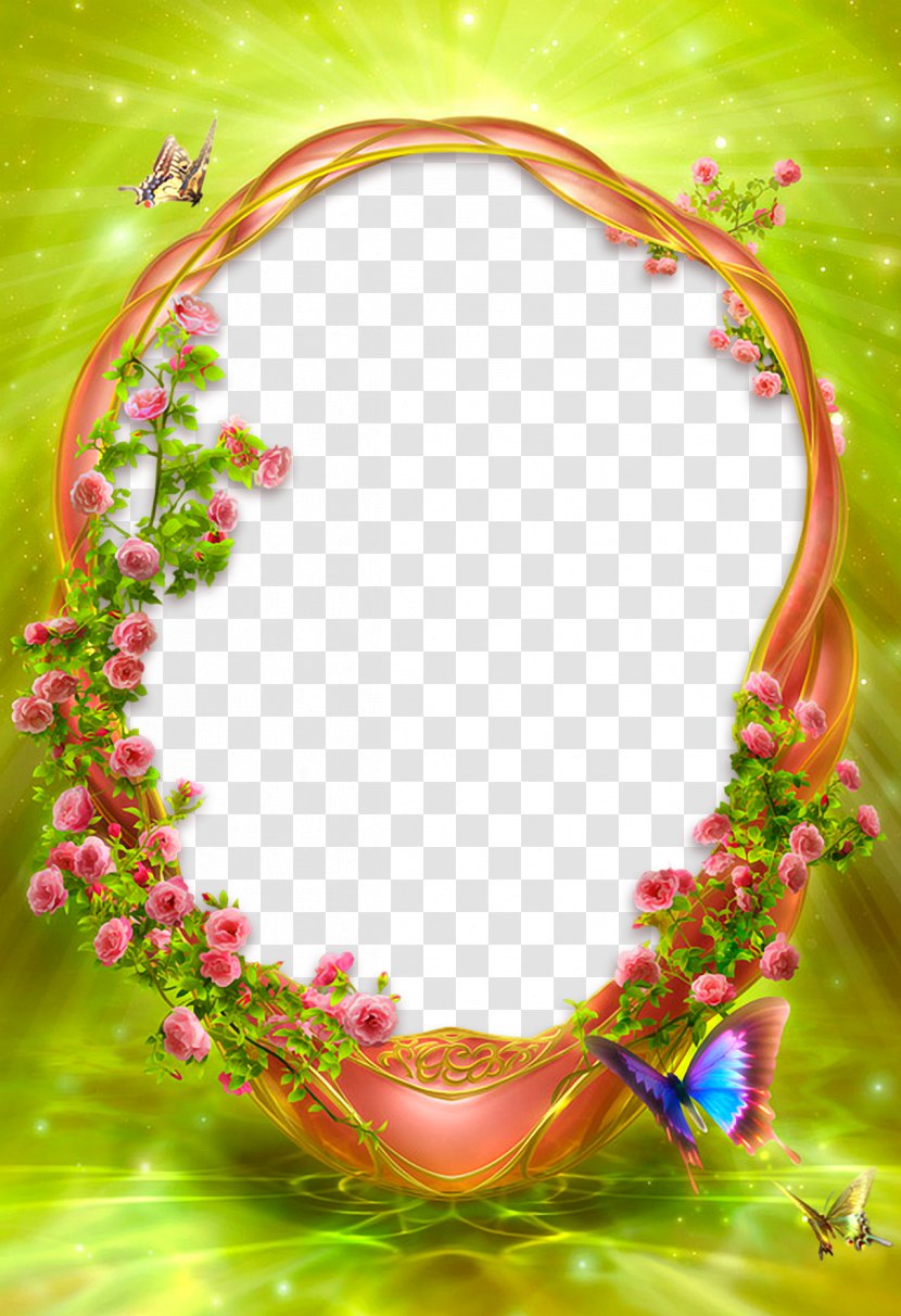 Picture Frames - Template - Green Star Border Transparent PNG