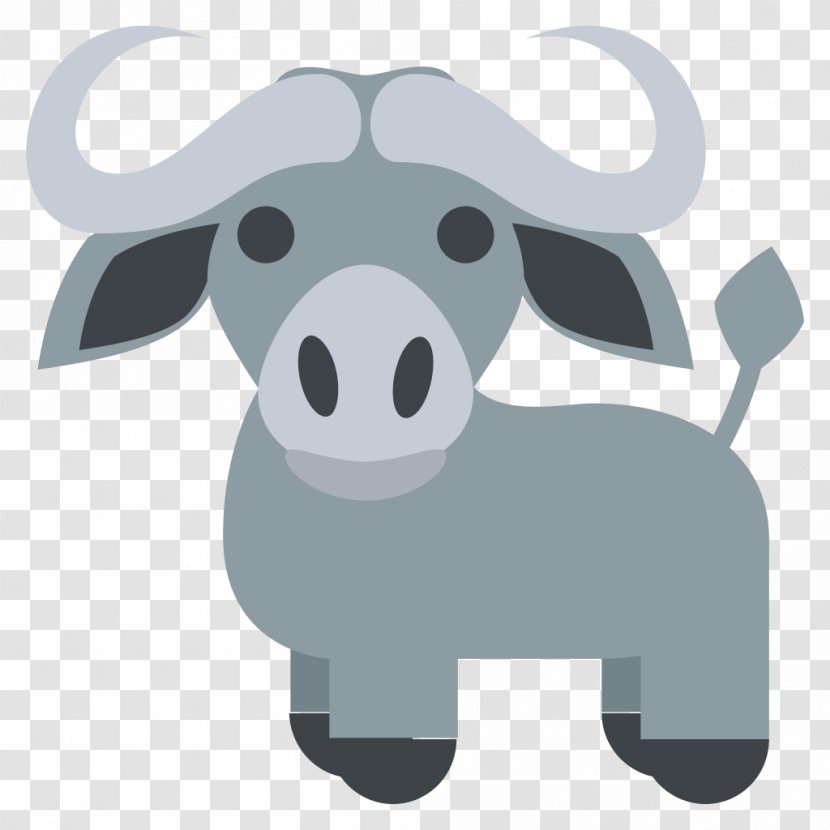 Water Buffalo Emoji Cattle Text Messaging Emoticon - Mammal Transparent PNG