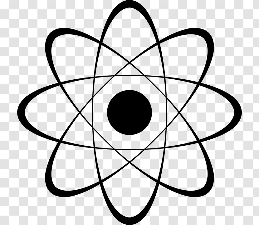 Chemistry Cartoon - Atomic Nucleus - Symmetry Blackandwhite Transparent PNG