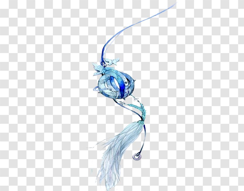Drawing Art Painting - Character - Simple Blue Wind Bell Illustration Transparent PNG