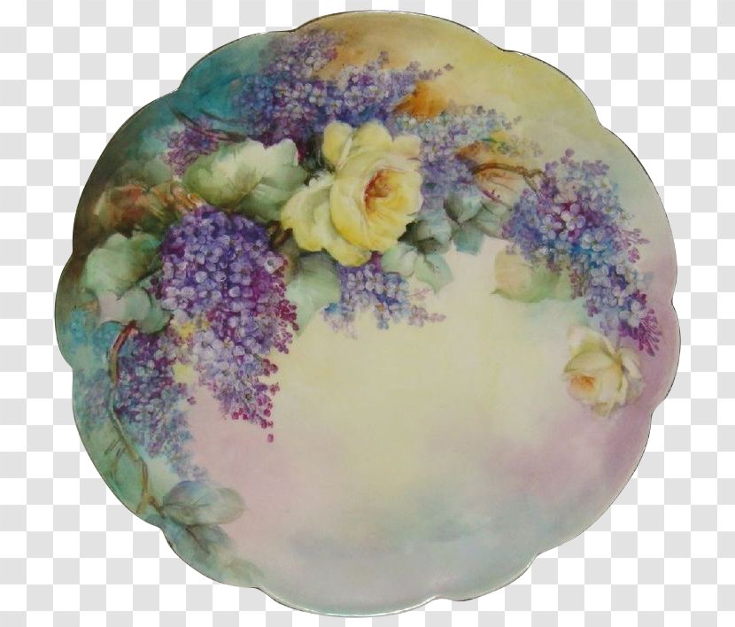 Plate French Porcelain Limoges China Painting - Tableware Transparent PNG