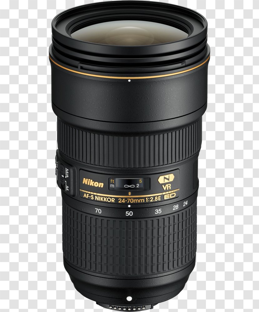 Nikon AF-S Nikkor 24-70mm F/2.8E ED VR F/2.8G DX 35mm F/1.8G Camera Lens - Digital Slr Transparent PNG