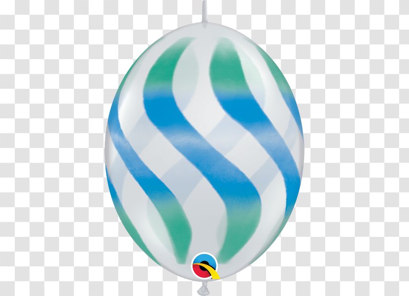Gas Balloon Blue-green Lime - Bluegreen - Wavy Stripes Transparent PNG