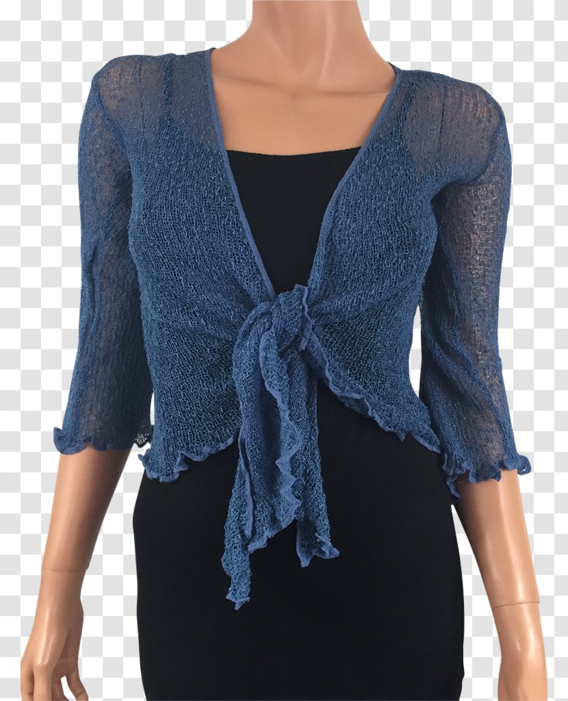 Sleeve Shrug Blue Igitur Cardigan - Neck - Dress Transparent PNG