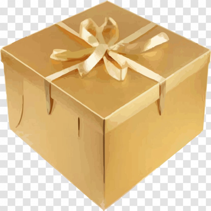 Gift Box Ribbon - Gratis - Gold Transparent PNG