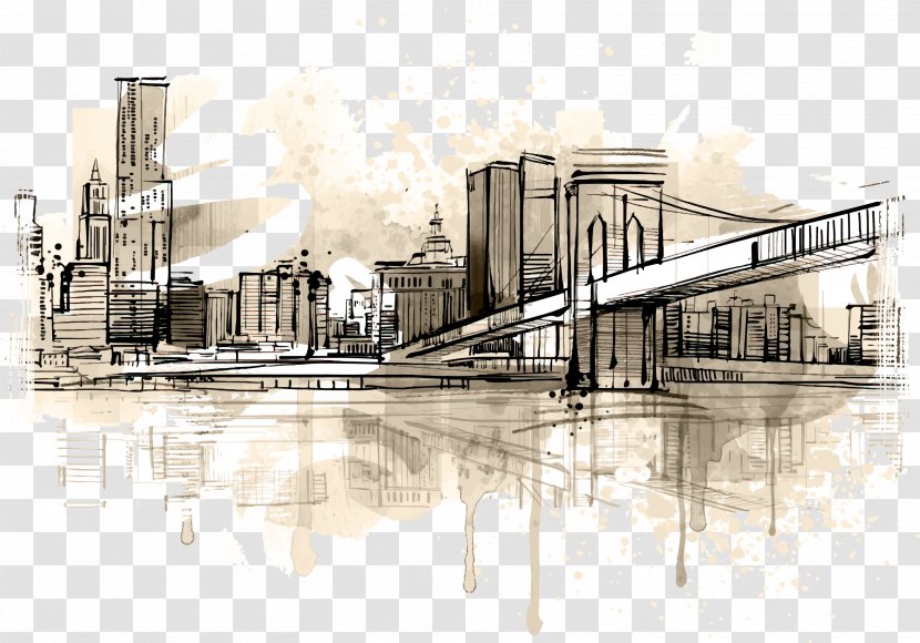 Manhattan Royalty-free - Shutterstock - Gray Painted City Transparent PNG