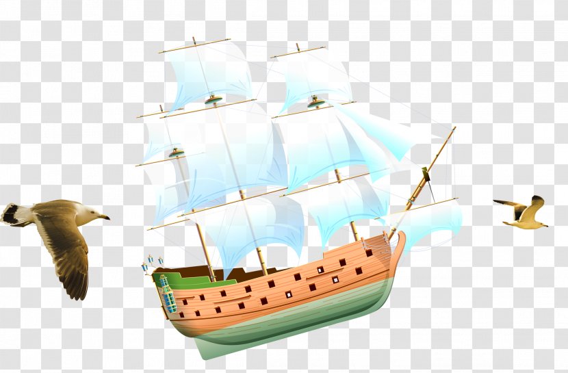 Sailing Ship Sailboat Caravel - Of The Line - Offshore Transparent PNG