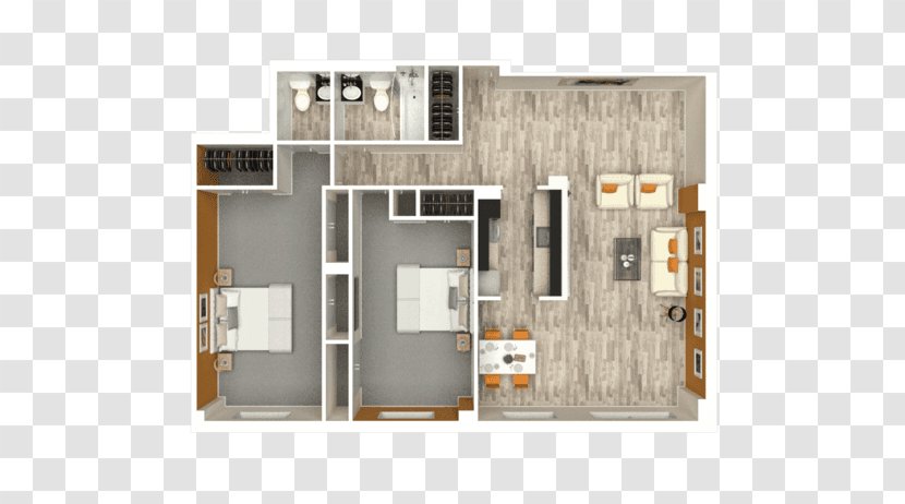 414 Flats Home Floor Plan Architecture Apartment - Property - BEDROOM TOP VIEW Transparent PNG