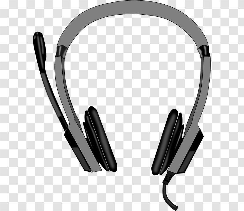 Headphones Cartoon - Microphone - Output Device Peripheral Transparent PNG