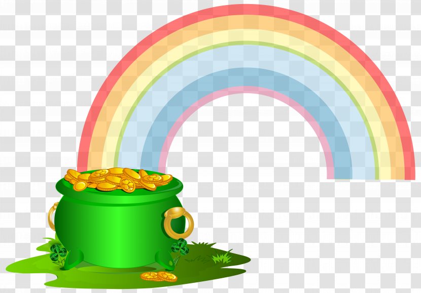 Gold Rainbow Clip Art - Green Pot Of With Image Transparent PNG