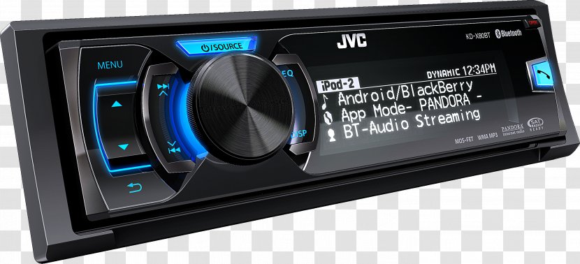 Vehicle Audio JVC KDX80BT Bluetooth Digital Media Receiver Dual USB Automotive Head Unit Compact Disc - Multimedia - White Mobile Transparent PNG