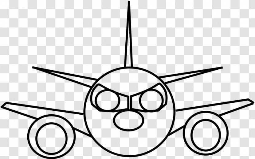 Airplane Drawing Aircraft Clip Art - Black And White - Plane Transparent PNG
