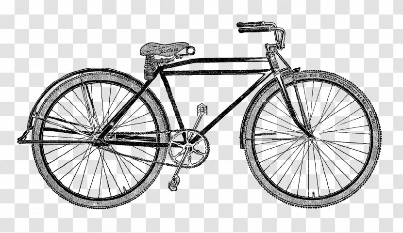 Fixed-gear Bicycle Single-speed Mountain Bike Clip Art - Vehicle - Vintage Cliparts Transparent PNG