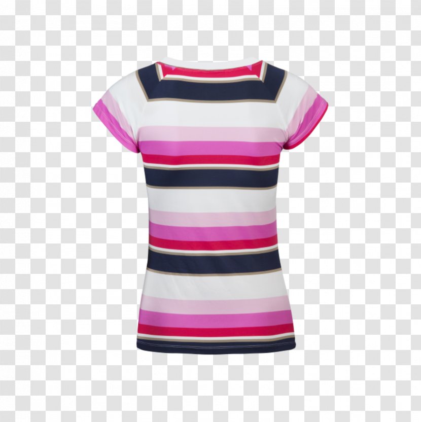 T-shirt Shoulder Sleeve - Magenta - Women's European Border Stripe Transparent PNG