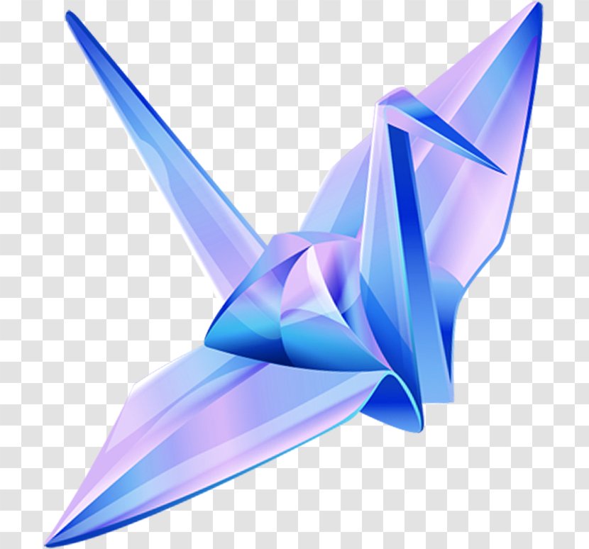 Paper Crane - Origami - Violet Shape Design Transparent PNG