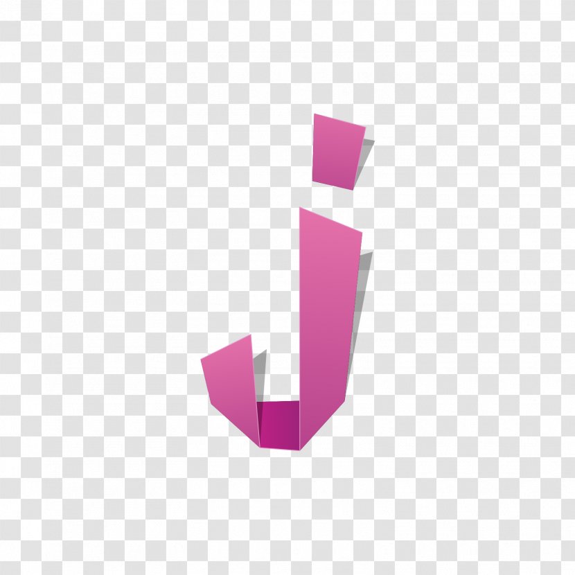 Letter J Origami - Pink - Red Transparent PNG
