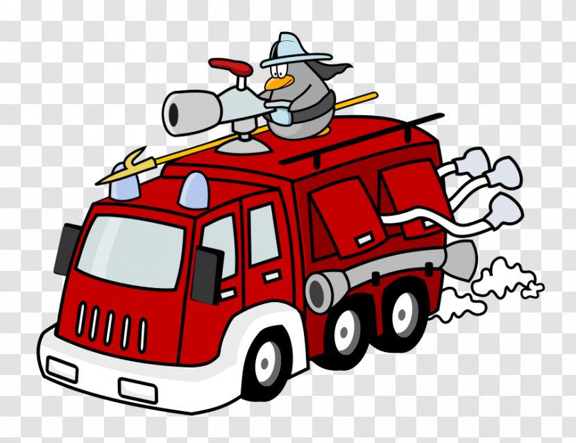 Fire Engine Station Department Firefighter Clip Art - Motor Vehicle - Firetruck Clipart Transparent PNG
