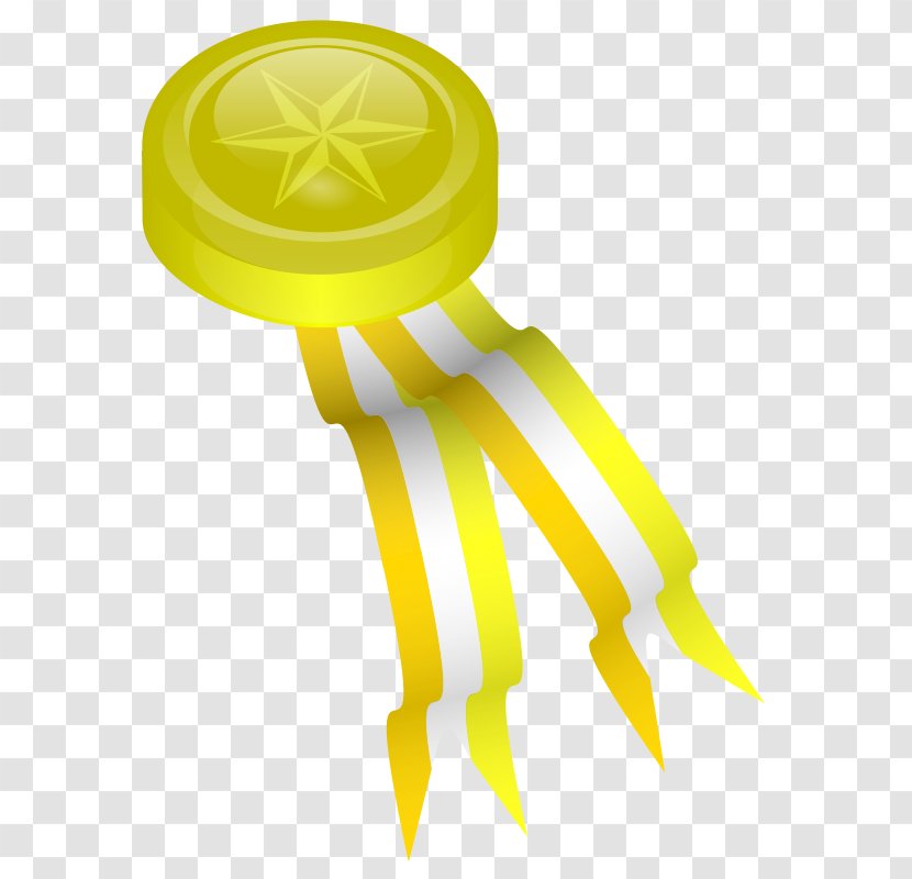 Gold Medal Silver Award Clip Art - Yellow Transparent PNG